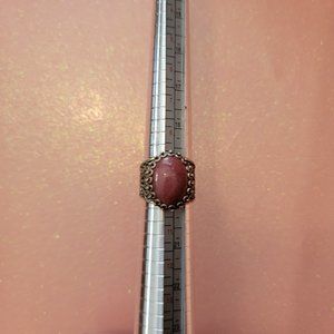 Sterling Silver 925 filigree Stone Ring Plum Stone Size 10